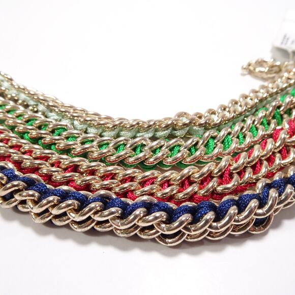 GAP Women's Box Link Braided Multi Color Rainbow Bracelet Set of 4 NWT 75 - Picture 2 of 9